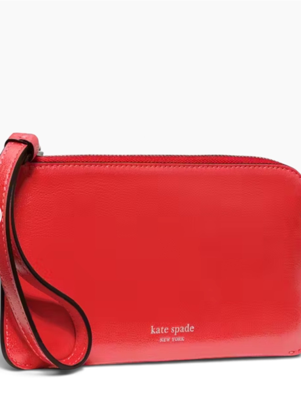 Kate Spade New York Smooth Zippy Wristlet Red Leather - NWT - Picture 2 of 4